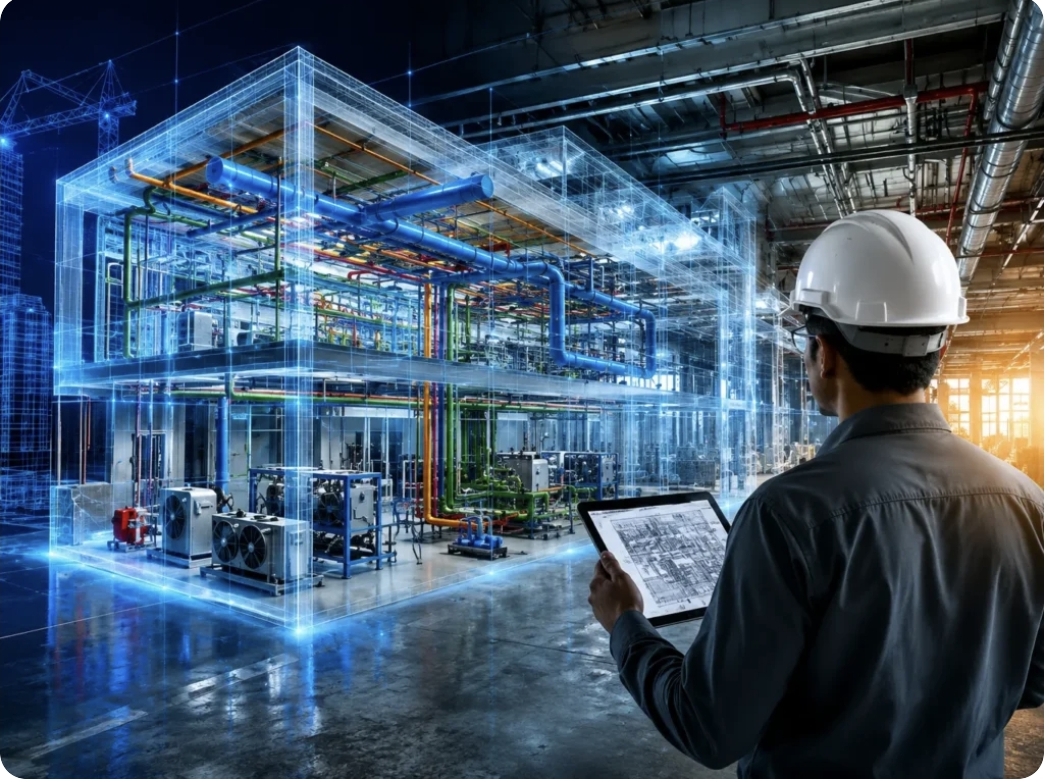 Digital twin visualization of MEP systems